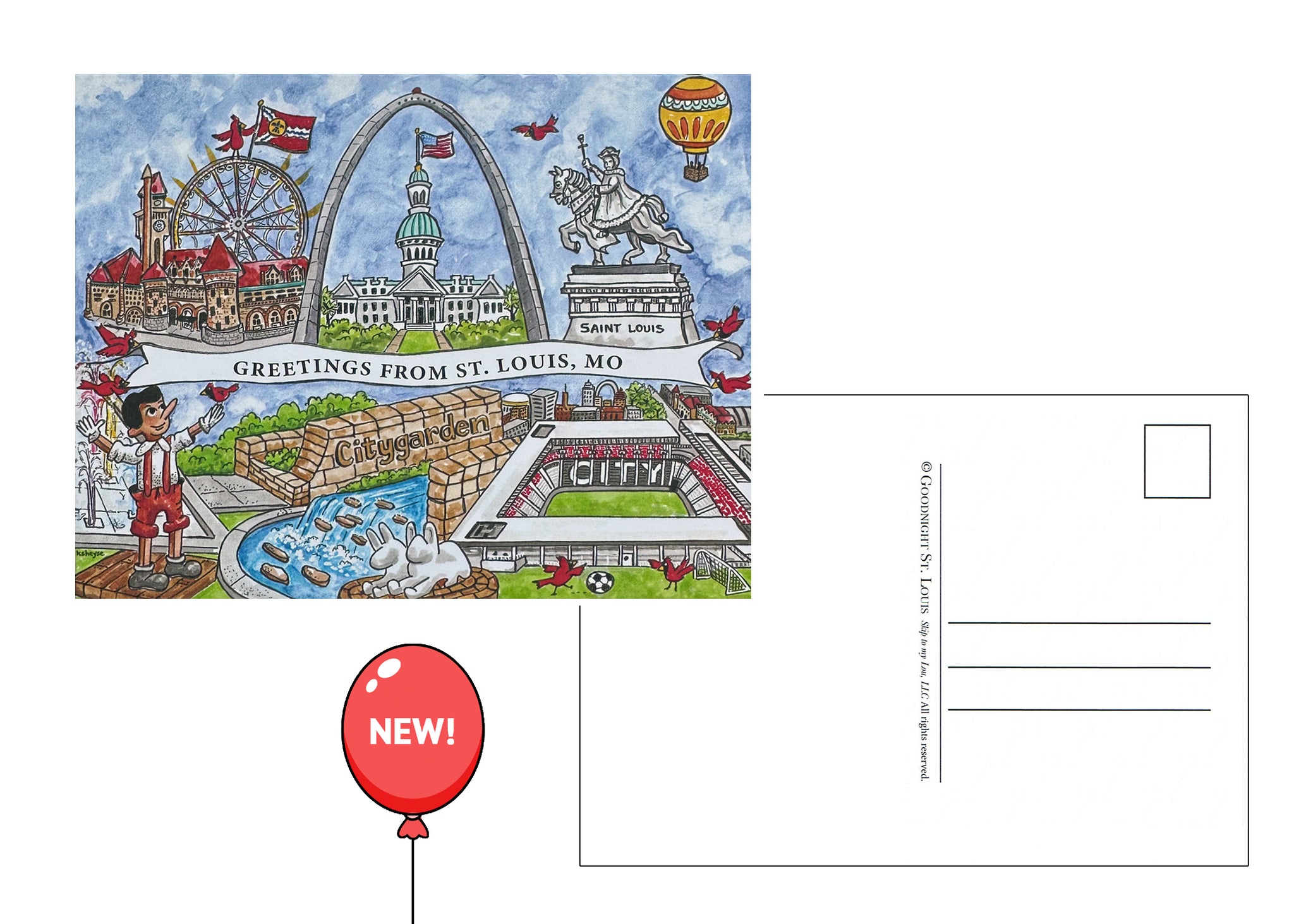 Greetings from St. Louis, MO!<br>Postcards<br><br>Available Online and<br>at Retailers