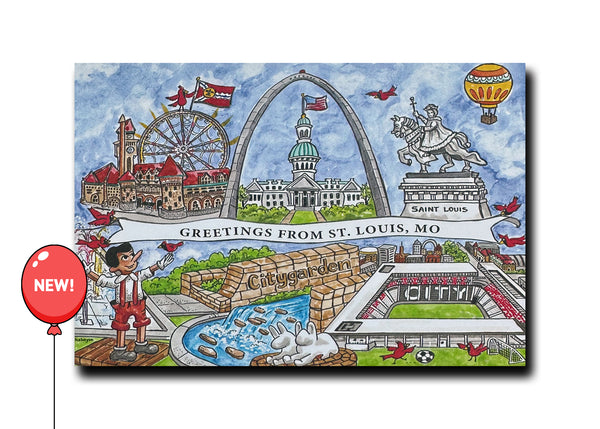 Greetings From St. Louis, MO!<br>Note Cards Series 4<br><br>Available Online and<br>at Retailers