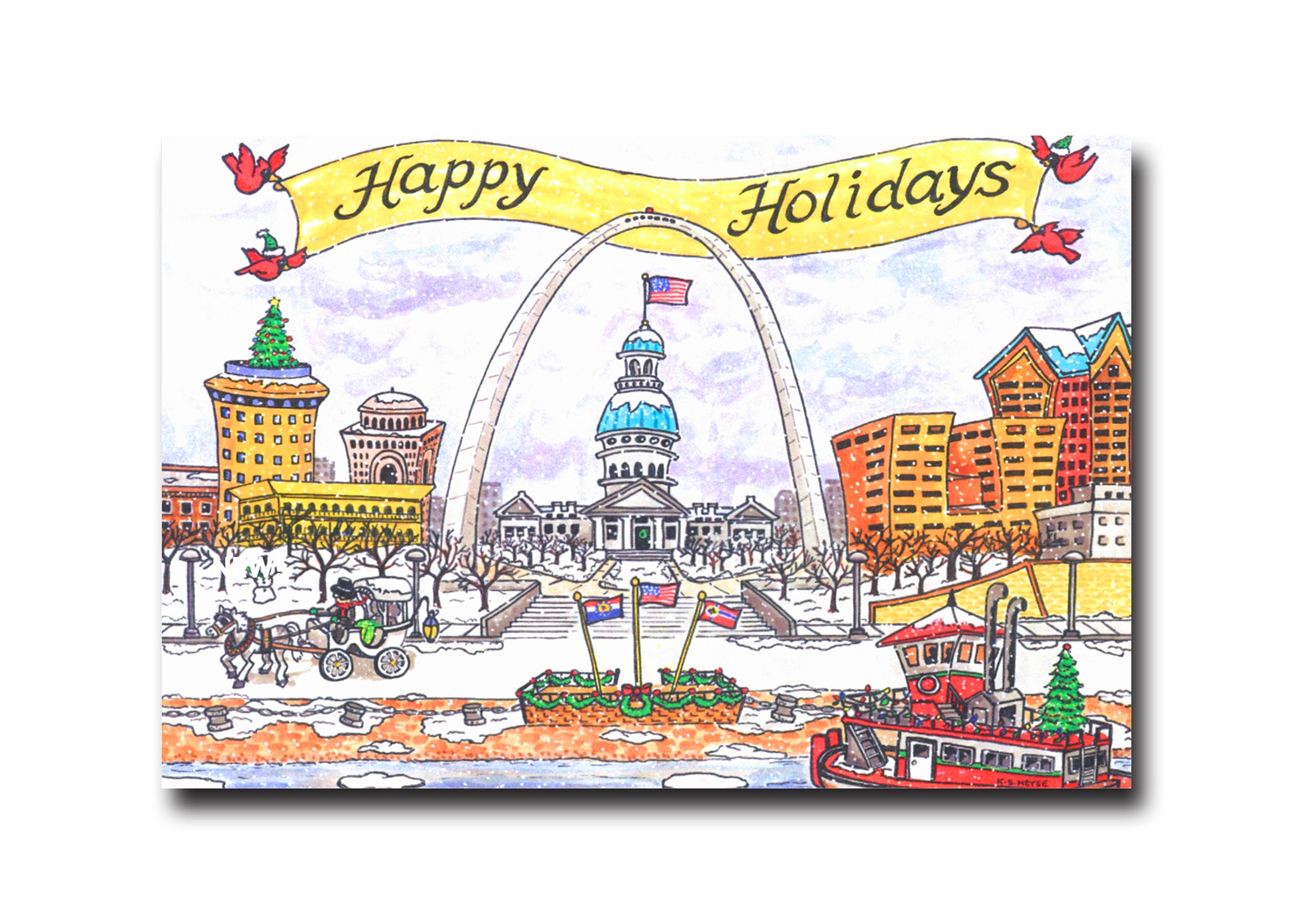 Goodnight St. Louis<br>Merry Christmas Note Cards<br><br>Available Online and<br>at Retailers